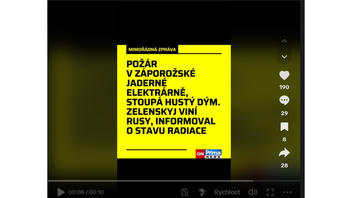 Fact Check: NO Scaremongering In Czech CNN Prima News' Reporting On Zaporizhzhia Nuclear Plant Fire In August 2024