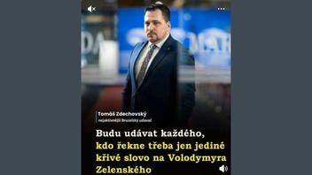Fact Check: Europoslanec Zdechovský NEVYHROŽOVAL že bude udávat za "křivá slova" o Zelenském