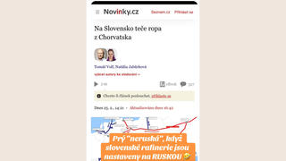 Fact Check: Na Slovensko po přerušení dodávek z ropovodu Družba NEPROUDÍ z Chorvatska ruská ropa